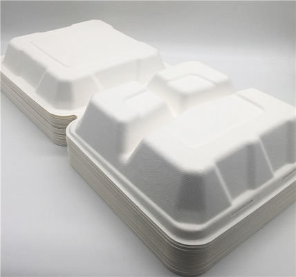 Microwavable 23×22×5cm 45g Biodegradable Takeout Containers