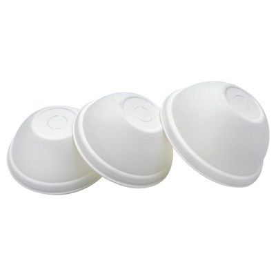 100% Biodegradable Reusable Natural Sugarcane Pulp 80Mm Dome Paper Cup Lids For Coffee Shop