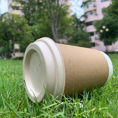 Biodegradable Eco Compostable Cup Cover Natural Sugarcane Bagasse Pulp 80mm White Paper Cup Lids