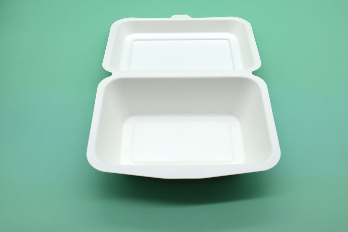 Disposable Paper Bagasse Food Box , 7*5 Inch Square Plate , For Take Away Fast Food
